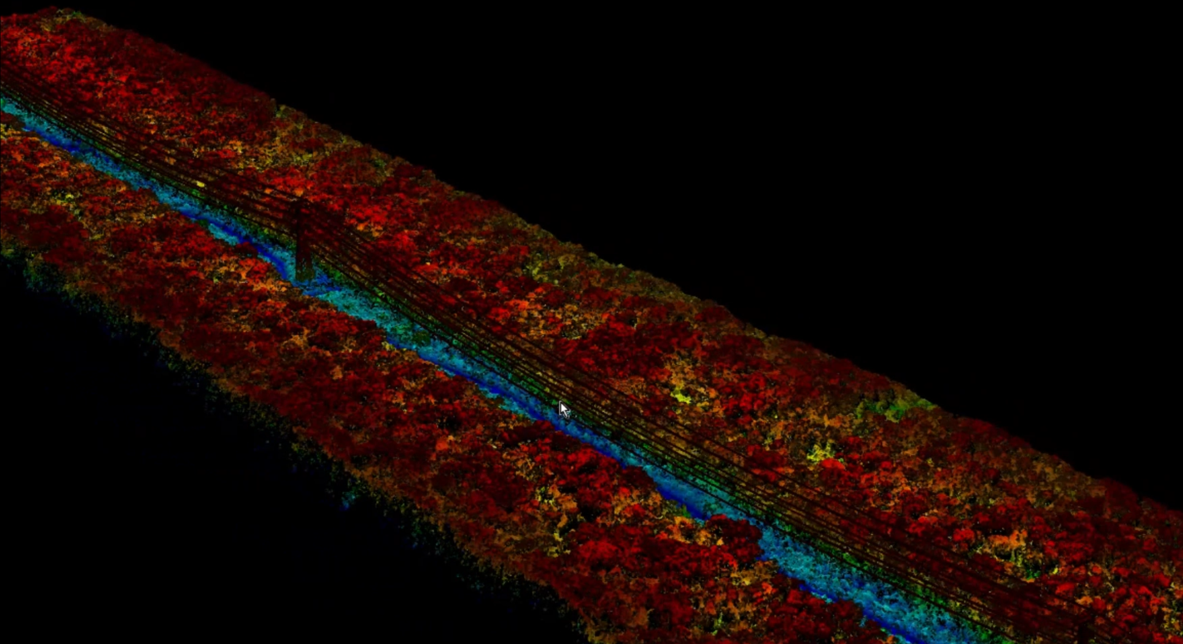 Gemelo digital de líneas de transmisión eléctrica en nube de puntos LiDAR